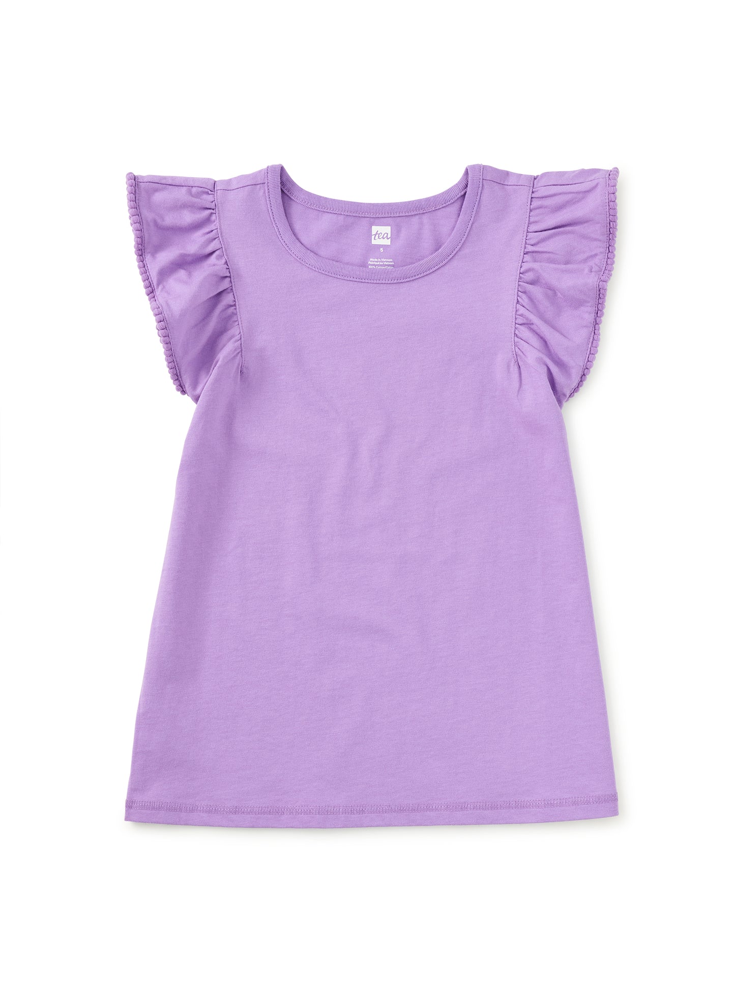 Pom-Pom Flutter Top - Paisley Purple