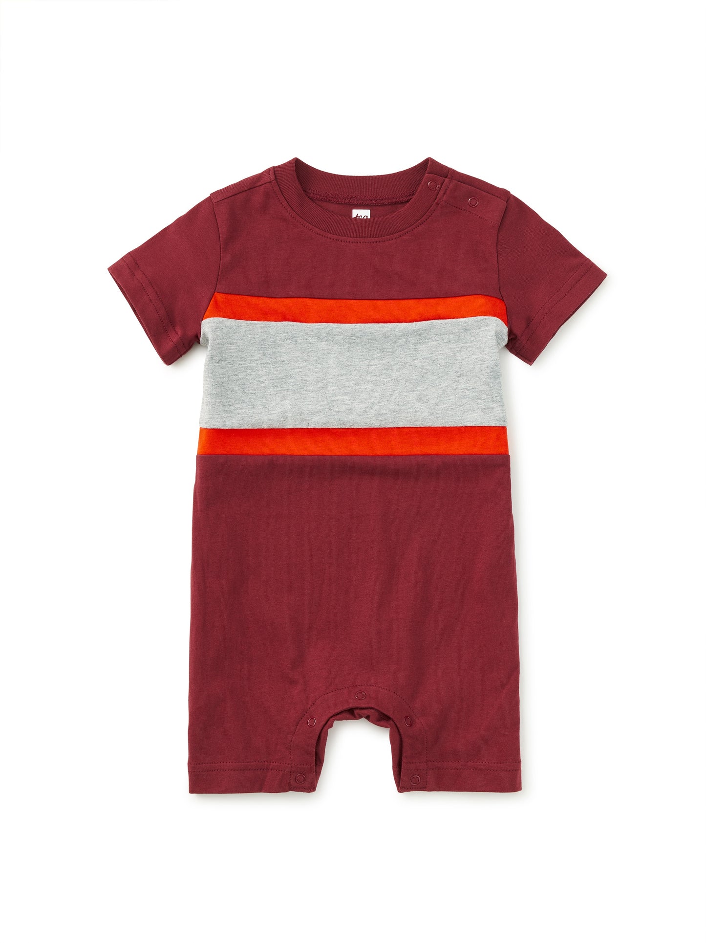 Colorblock Baby Romper - Sangria