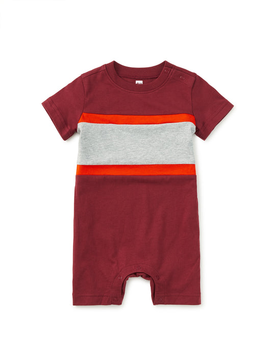 Colorblock Baby Romper - Sangria