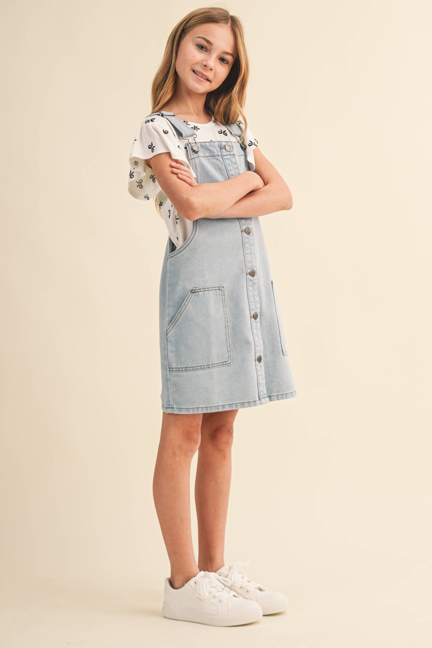 TWEEN KIDS GIRLS DENIM OVERALL DRESS (7-12)