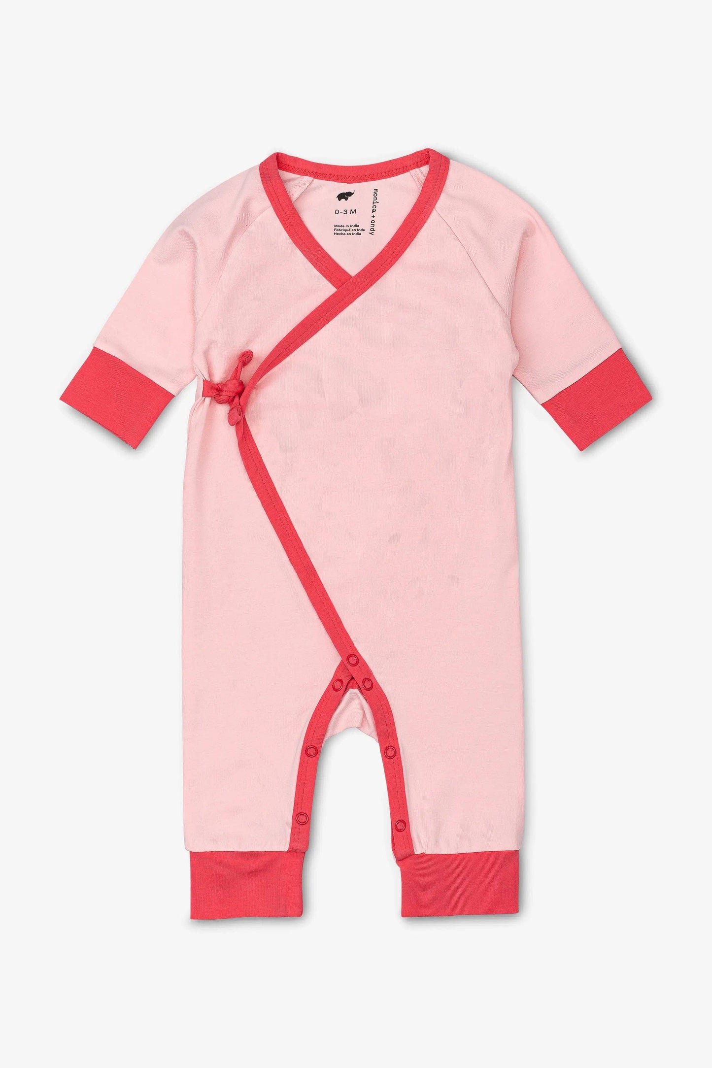 Kimono Tie One-Piece- Light Pink