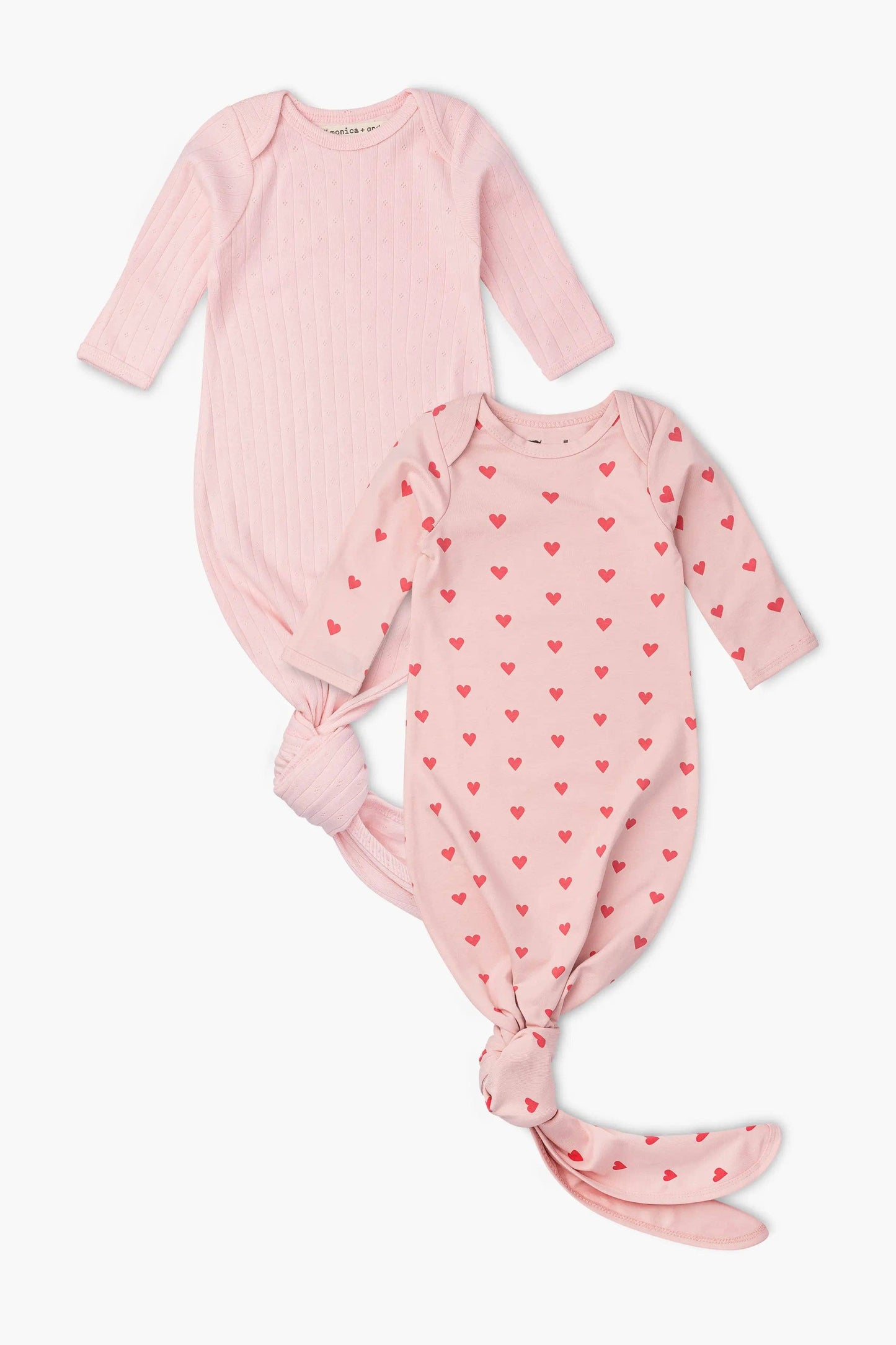 2-Pack Knot It Baby Gowns- Light Pink