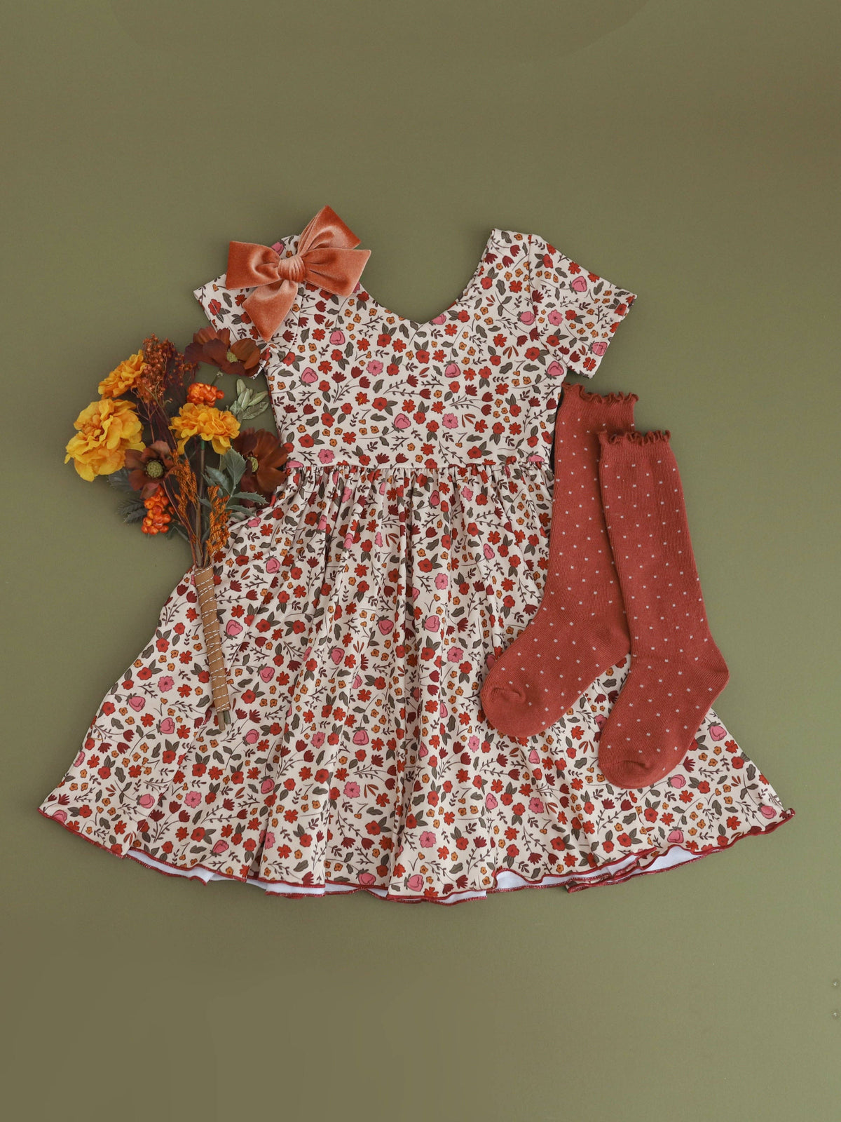 Dottie Knee Socks - Rust
