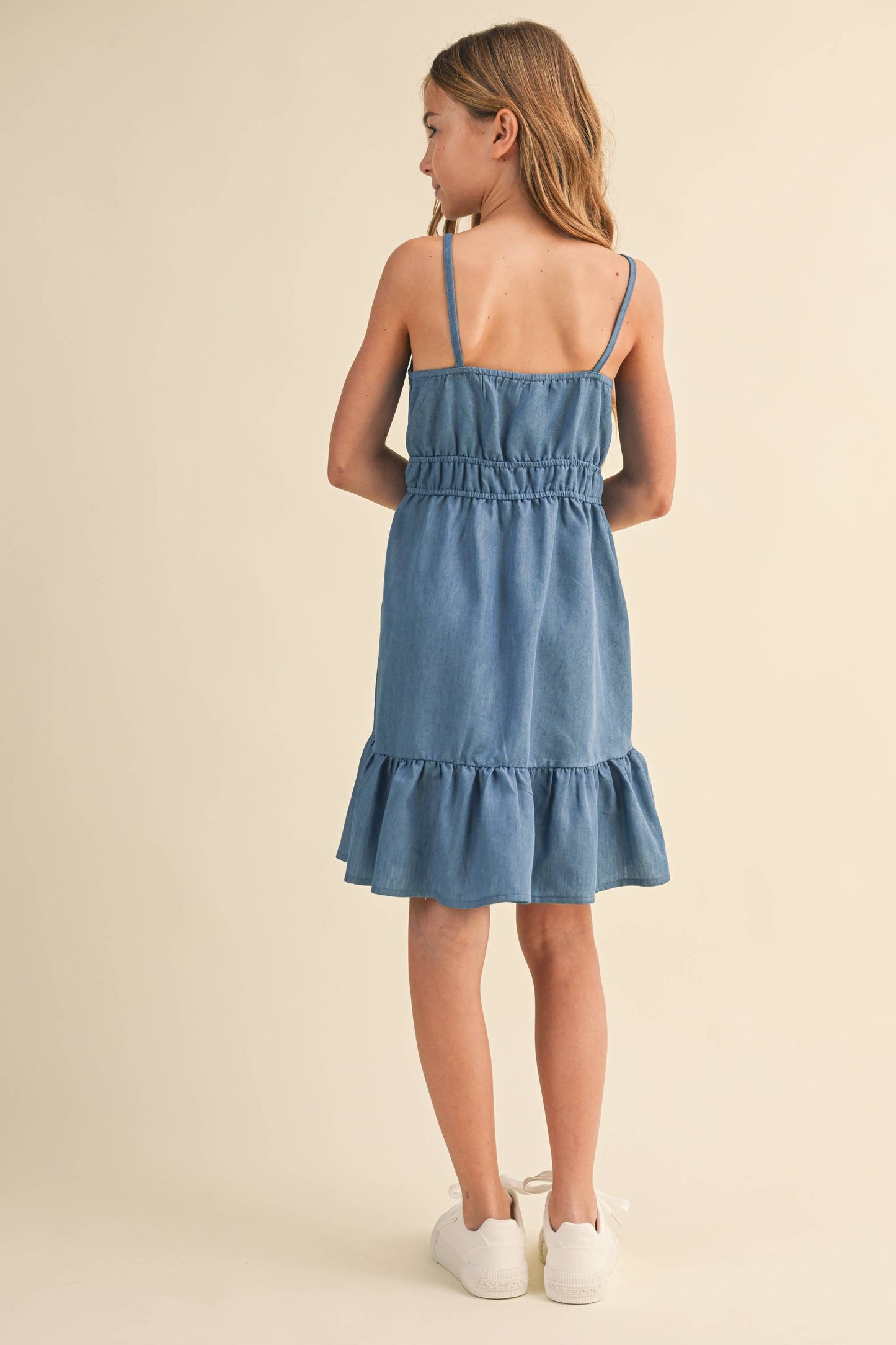 TWEEN KIDS GIRLS FLOUNCE DENIM DRESS (7-14)