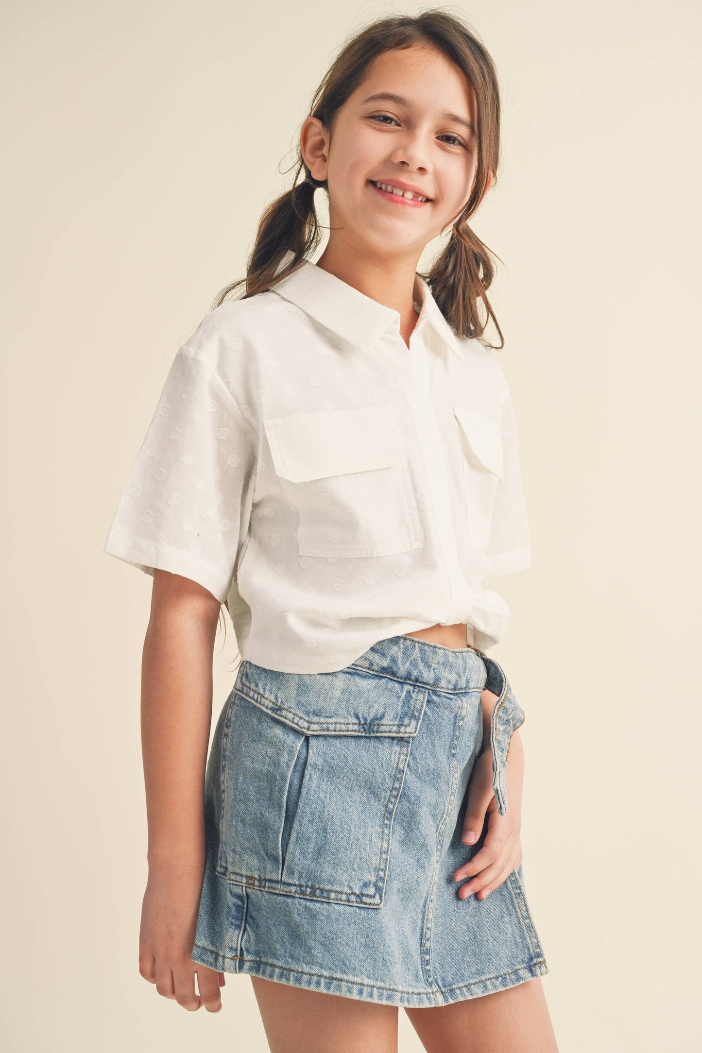 TWEEN GIRLS KIDS DROP SHOULDER S/S TOP KT2413 (7-14 S-L)