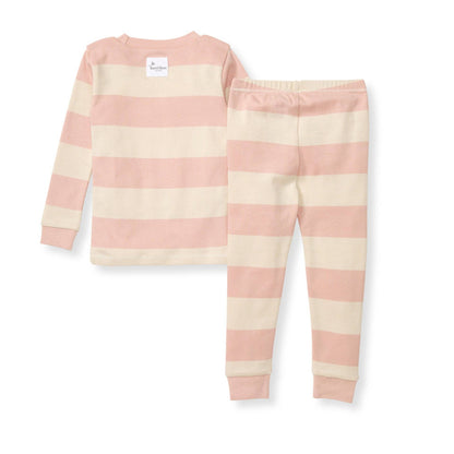 Rugby Stripe Organic Cotton Two-Piece Pajamas - Ranunculus