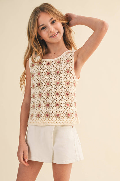 TWEEN KIDS GIRLS CROCHET TOP (7-14)