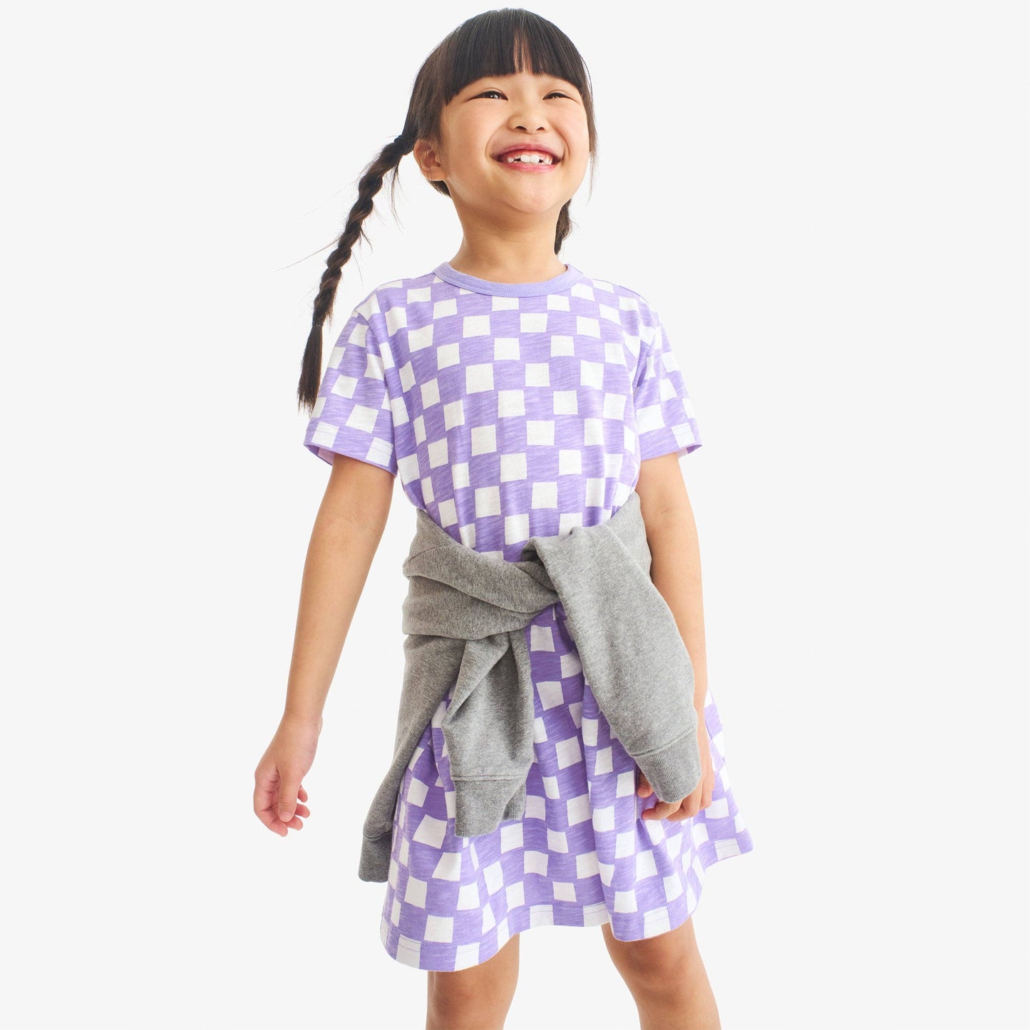 Kids check easy dress