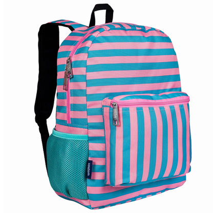 Pink Stripes 16 Inch Backpack