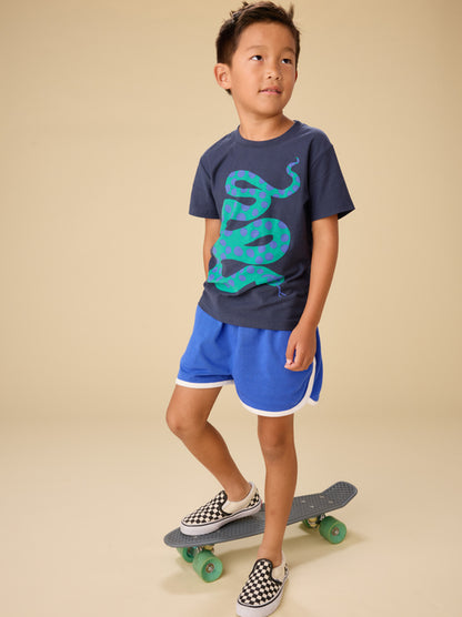 Sporty Ringer Shorts - Majorelle Blue