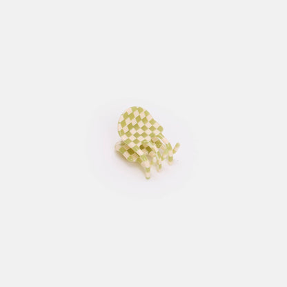 Mini Claw in Olive Check