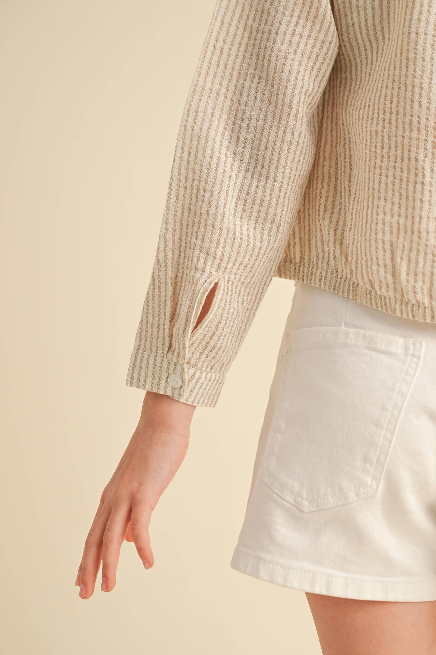 BUTTON DOWN DROP SHOULDER SHIRT