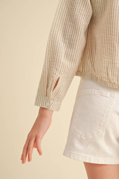 BUTTON DOWN DROP SHOULDER SHIRT
