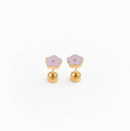 Petite Flower Stud Earring - Hypoallergenic, Flat Back, Girl