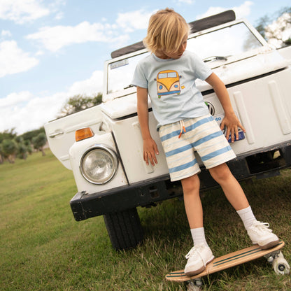 Recycled Cotton Blue Stripe Short