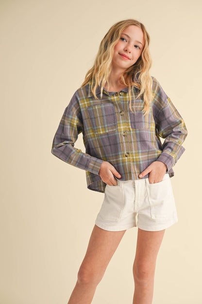 TWEEN KIDS GIRLS TWO POCKET SHORT SHIRT (7-14) (Copy)