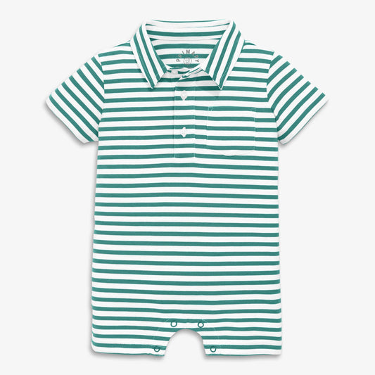 Baby Polo Shortie In Mini Stripe
