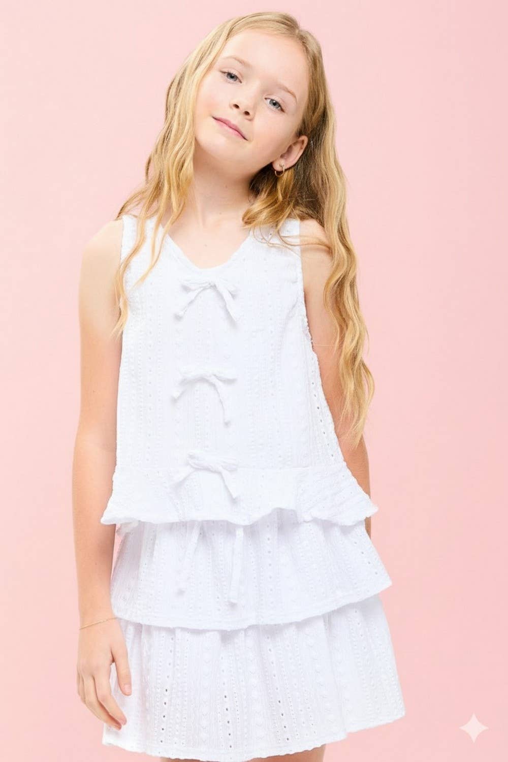 Embroidered Eyelet Ruffled Vest