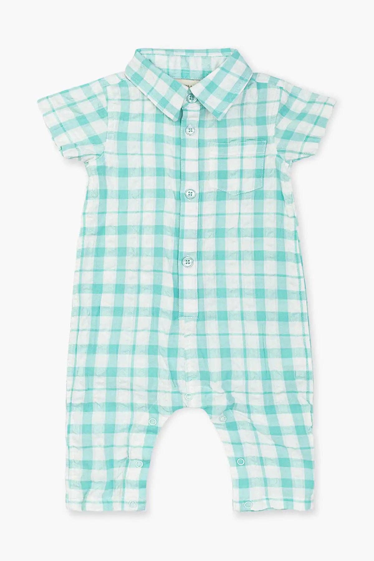 Oxford Romper- Mint Gingham