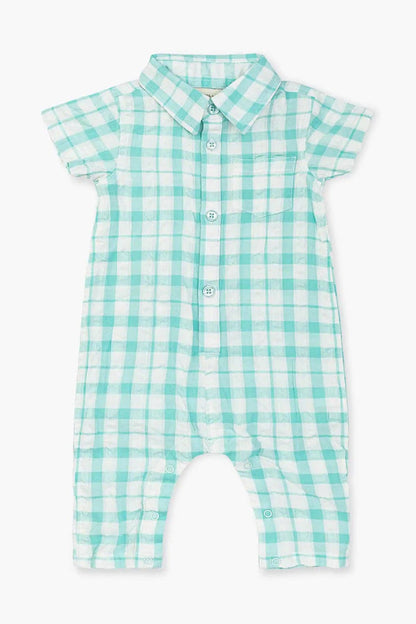 Oxford Romper- Mint Gingham