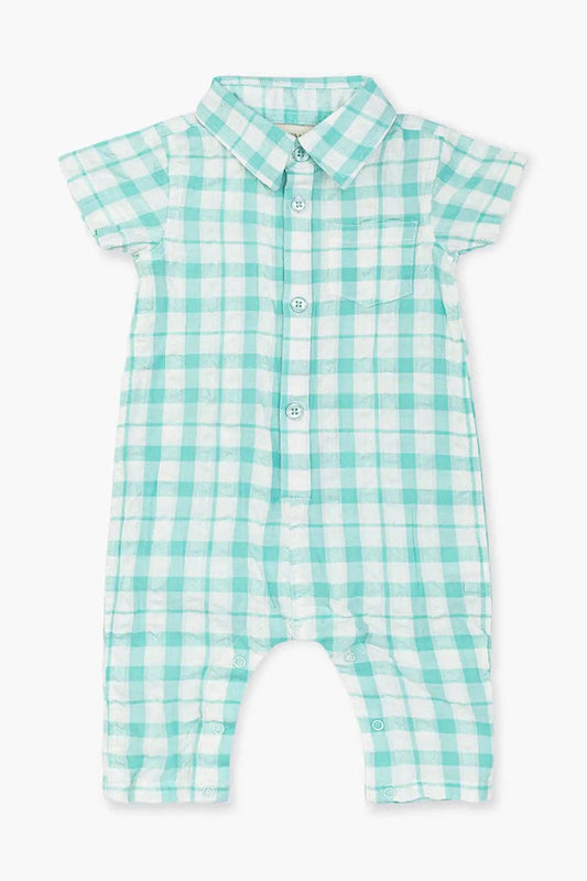 Oxford Romper- Mint Gingham