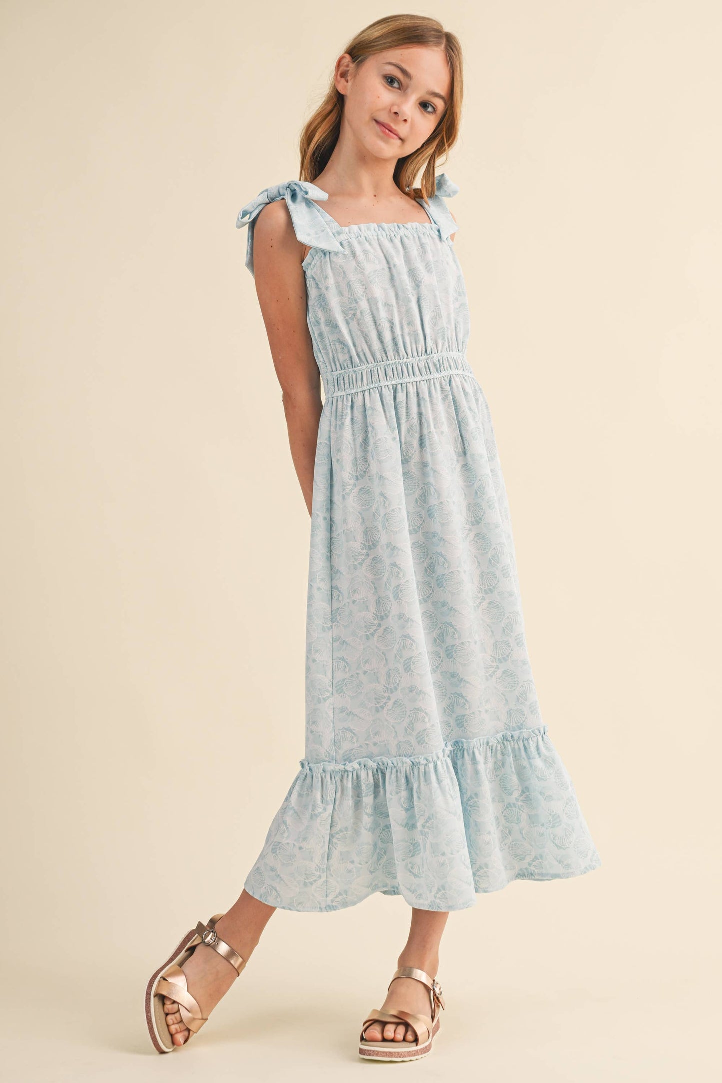 TWEEN GIRLS KIDS STRAPPY JULIETTE WAIST MIDI DRESS (7-12)