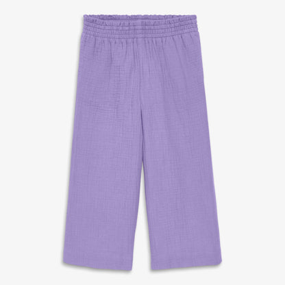 Kids cotton gauze cropped easy pant