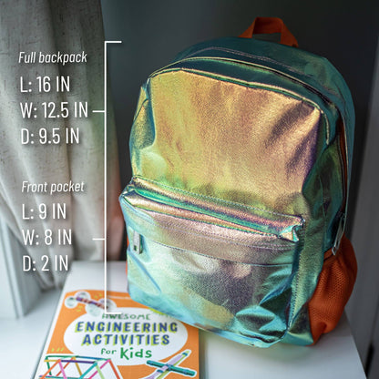 Orange Shimmer Backpack - 16 Inch