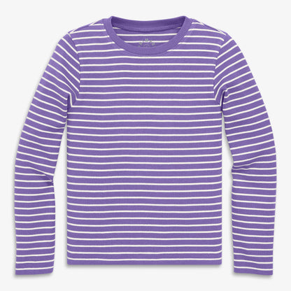 Kids long sleeve rib tee in stripe