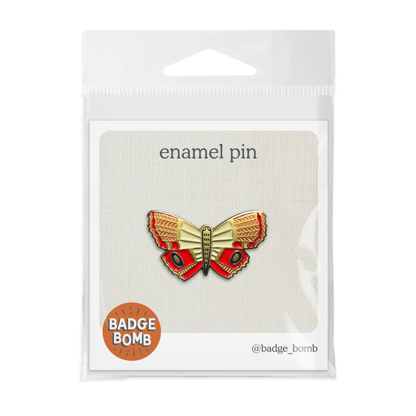 Stamped Butterfly Enamel Pin