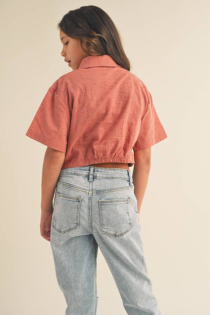 TWEEN GIRLS KIDS DROP SHOULDER S/S TOP KT2413 (7-14 S-L)