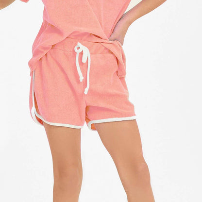 Kids Curved Hem Terry Knit Shorts