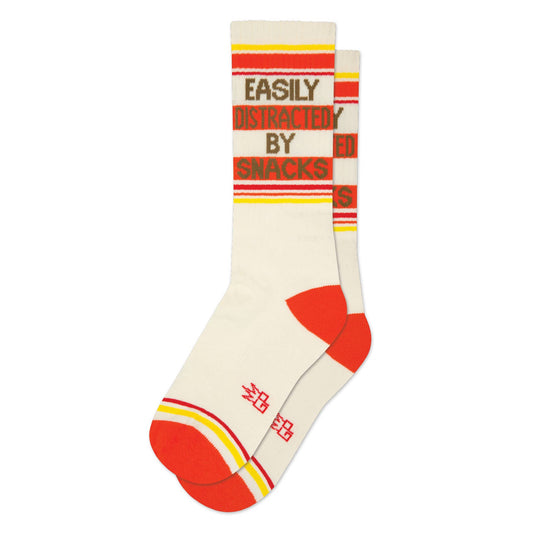 Easily Distracted By Snacks Gym Crew Socks