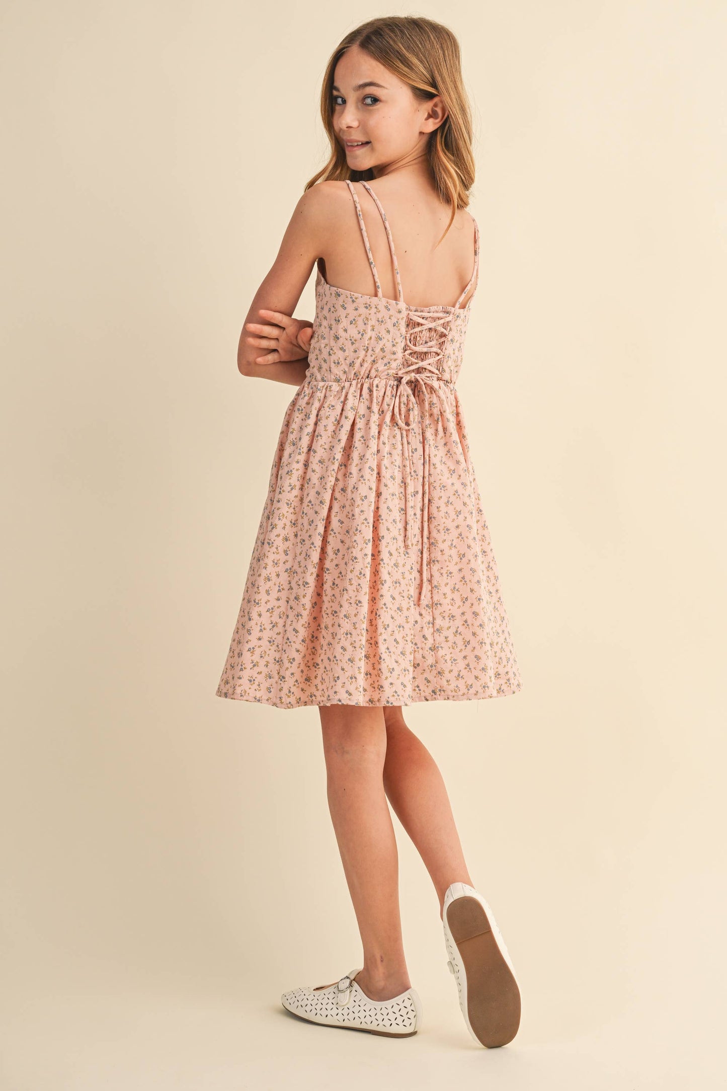 TWEEN KIDS GIRLS SLEEVELSES FIT AND FLARE SUNDRESS (7-14)