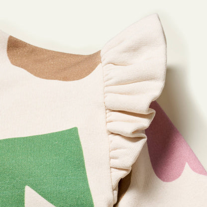 Recycled Cotton  Ruffled Sweatshirt