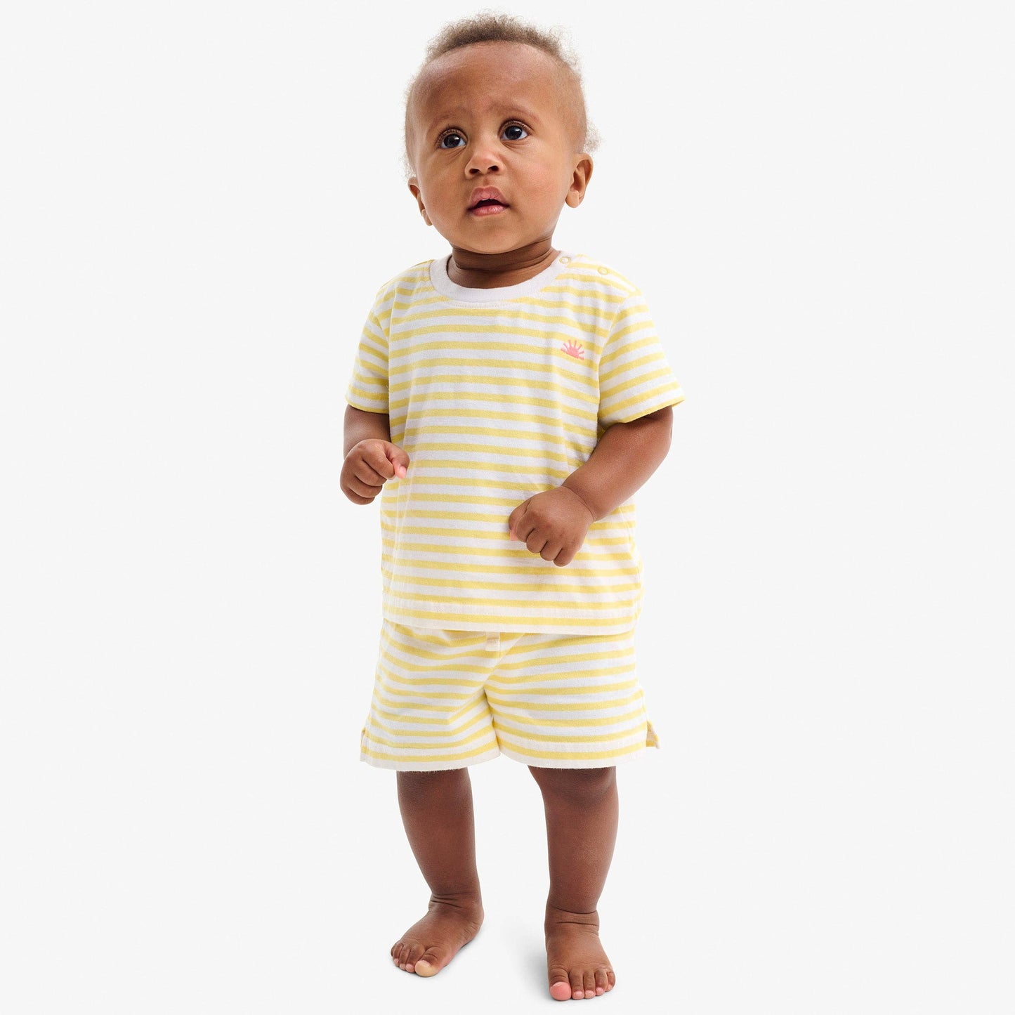 Baby play short in stripe