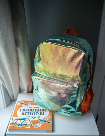 Orange Shimmer Backpack - 16 Inch