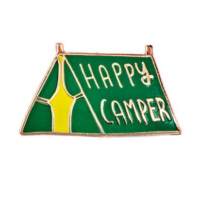 Happy Camper Tent Green Enamel Pin