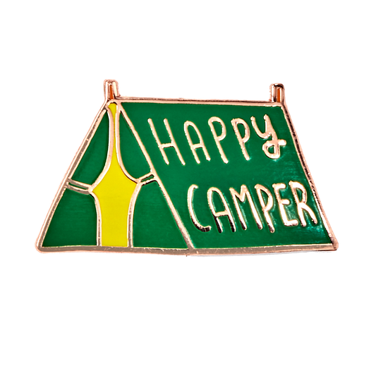 Happy Camper Tent Green Enamel Pin