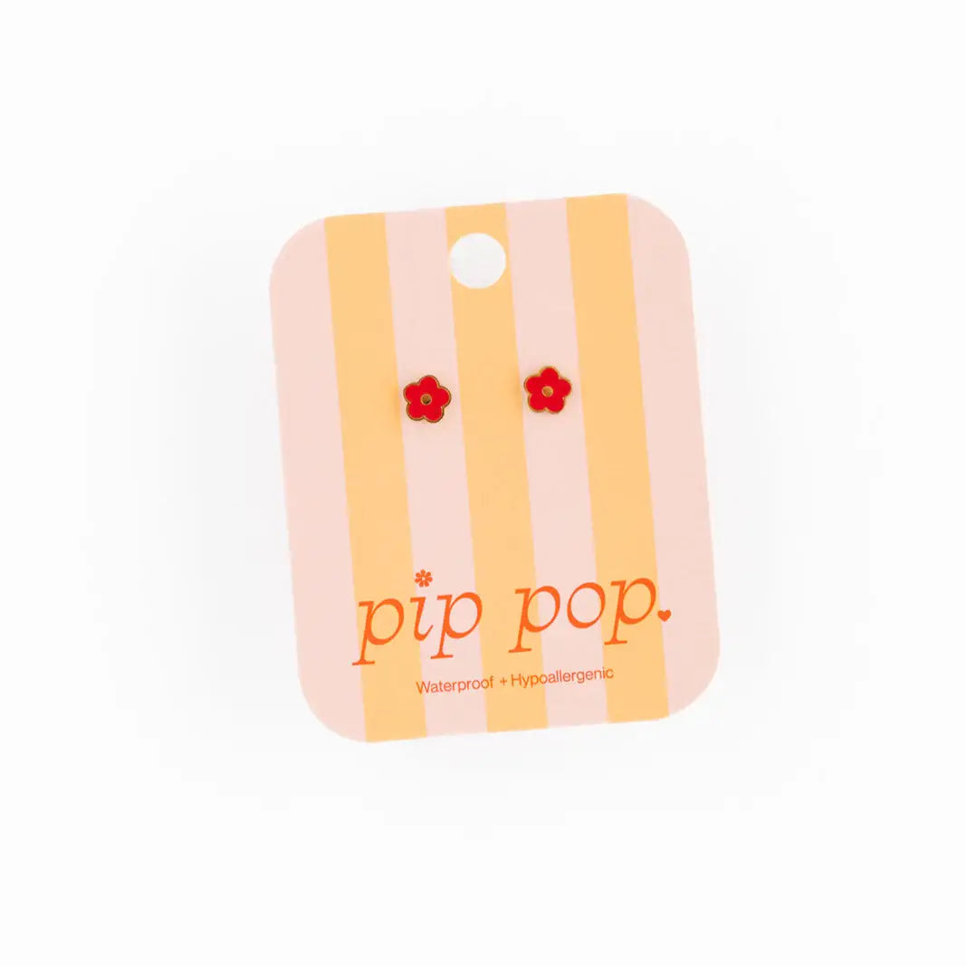 Petite Flower Stud Earring - Hypoallergenic, Flat Back, Girl