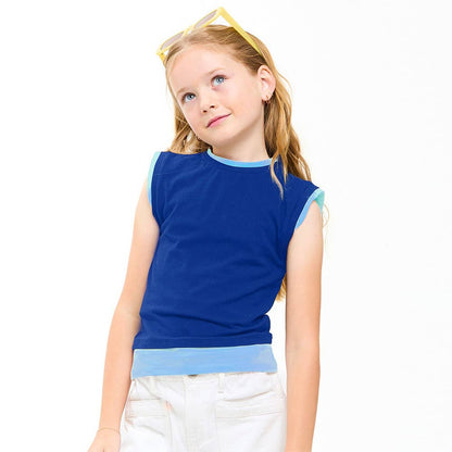 Color Blocked Sleeveless Layered Top