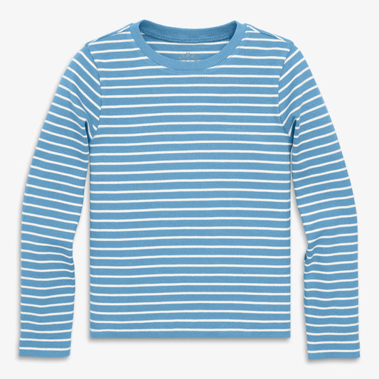Kids long sleeve rib tee in stripe