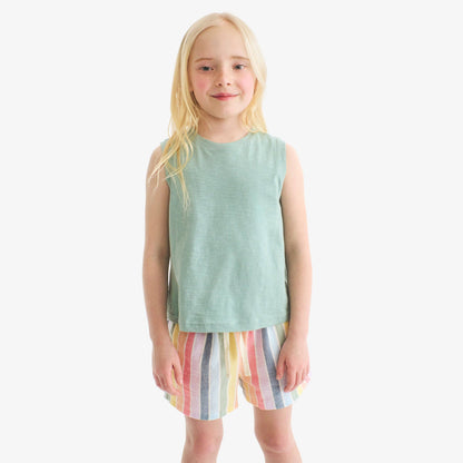 Kids beach short in rainbow stripe