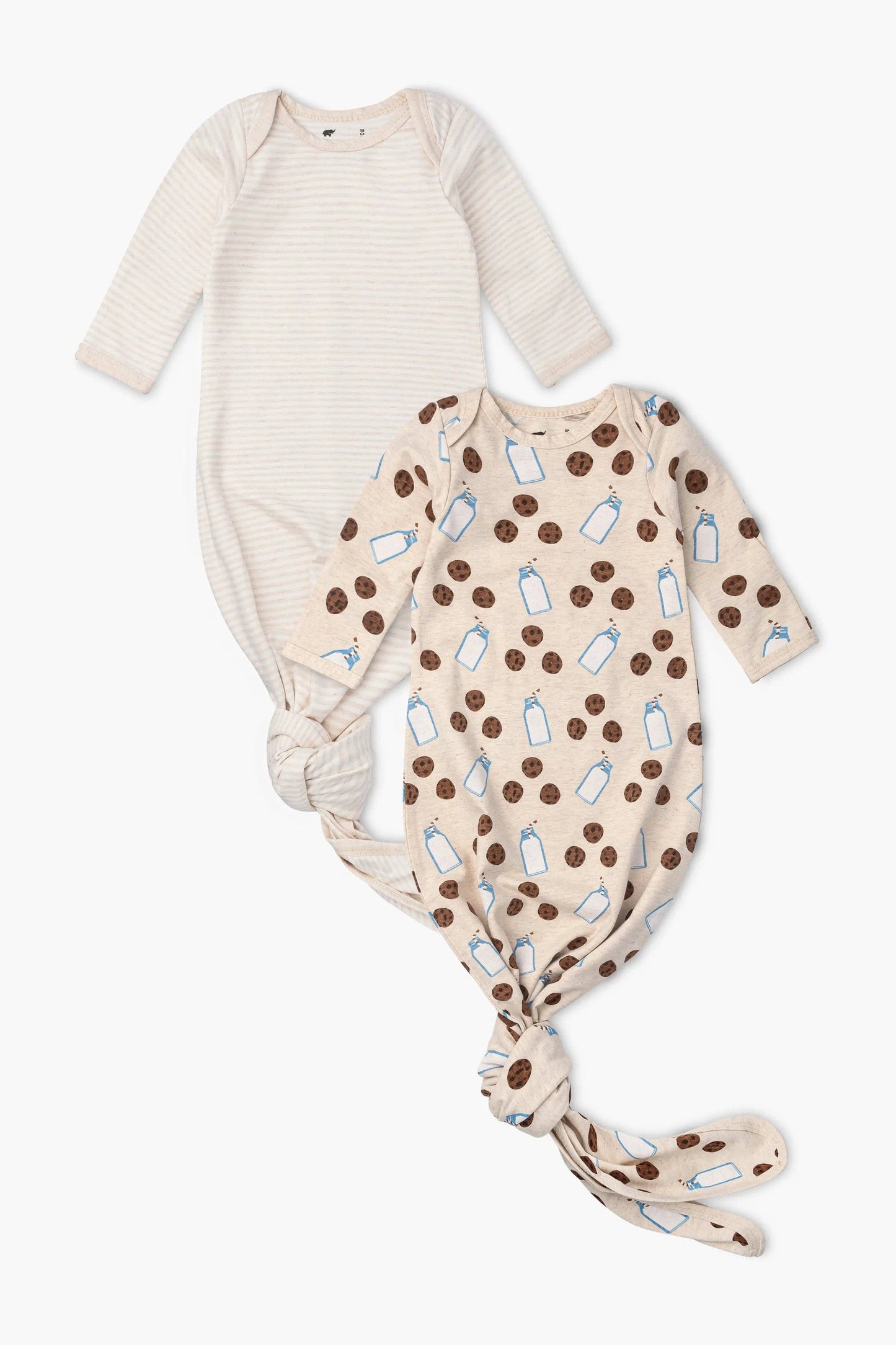 2-Pack Knot It Baby Gowns-Cream