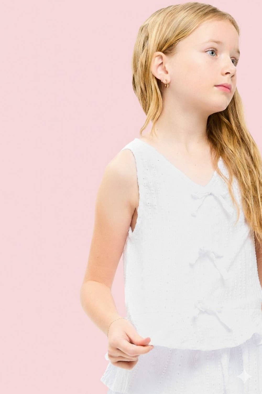 Embroidered Eyelet Ruffled Vest