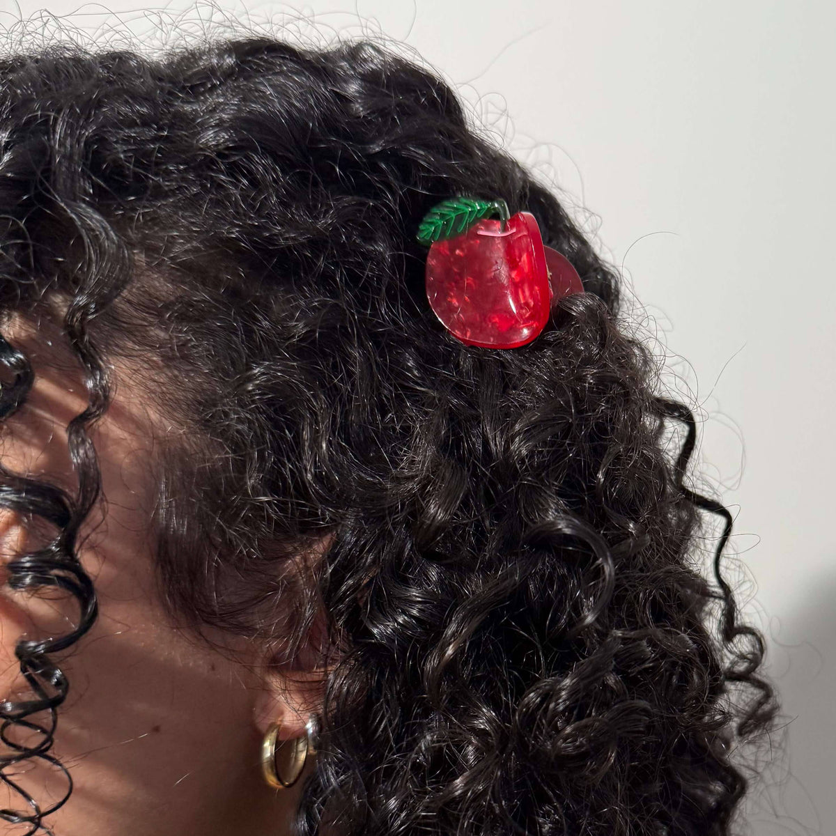 Mini Red Apple Hair Claw Clip