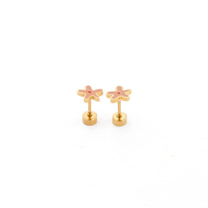 Wildflower Stud Earrings - Hypoallergenic, Flat Back, Girl