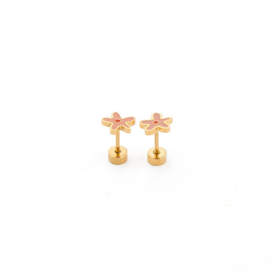 Wildflower Stud Earrings - Hypoallergenic, Flat Back, Girl