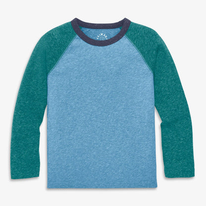 Kids heathered long sleeve baseball tee