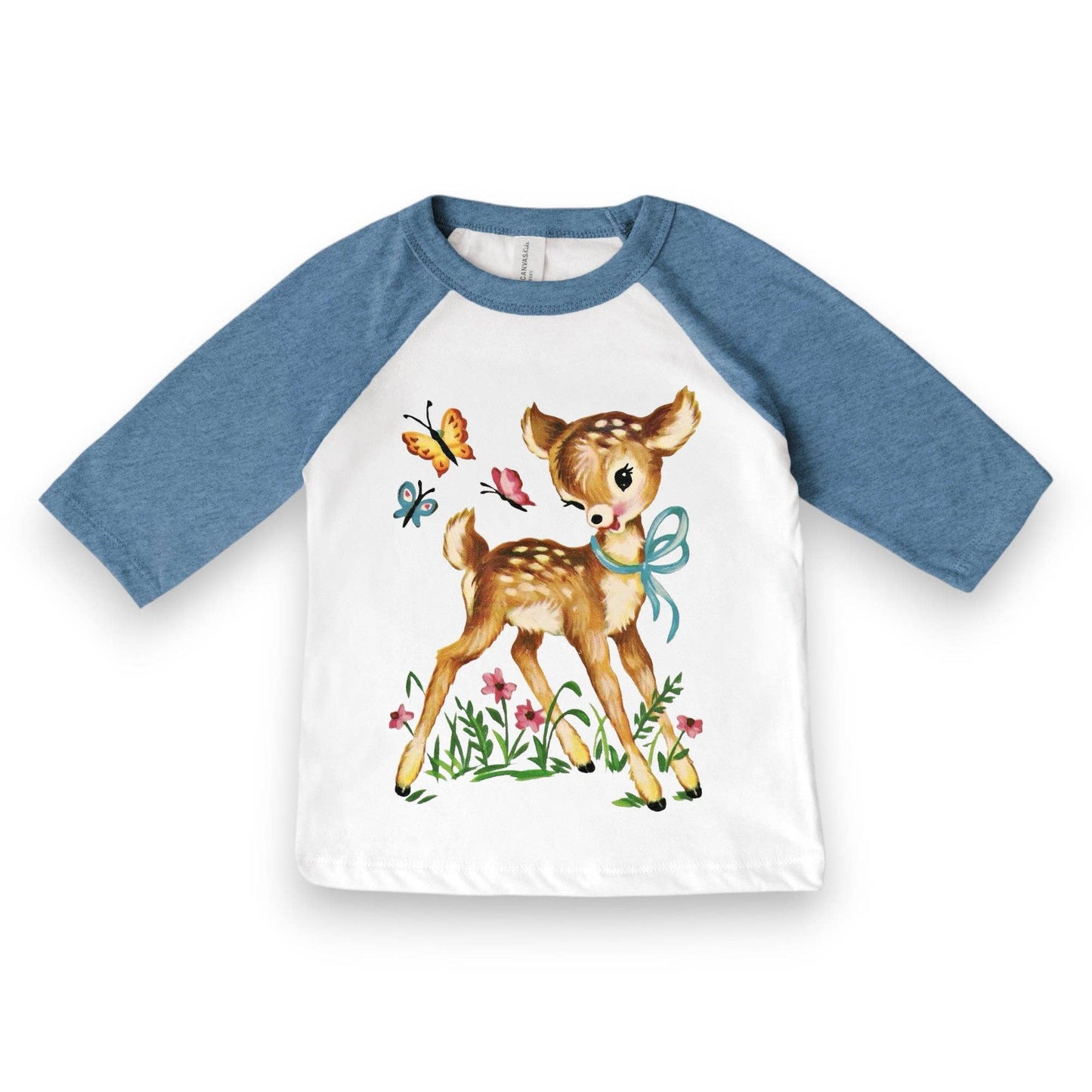 Kids Raglan Tee – Little Doe Deer Graphic